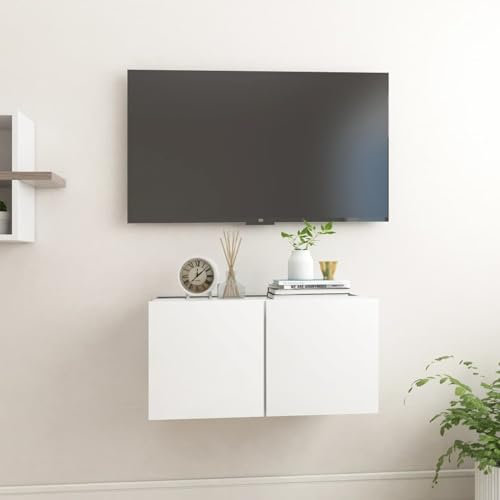 ShGaxin TV-Hängeschrank, Wandschrank Wohnzimmer, Aufsatzschrank, Weiß 60x30x30 cm