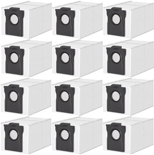 Lot de 12 Sacs à Poussière de Rechange Compatible avec Dreame X50 X40 X30 Ultra/ L40 Ultra/ L10S Pro Ultra/ L10S Ultra Gen 2/ L10S Plus/ D10 Plus Gen 2/ Mova E30 Ultra/Mova P50 Pro Ultra, 3.2L