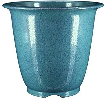 IUBGFTO Planting Pots Blue Ceramic Flower Pot Outdoor Garden Courtyard Home Decoration Flower Pot Large Hole Flower Pot 9.84 Inches High Pots for Plants