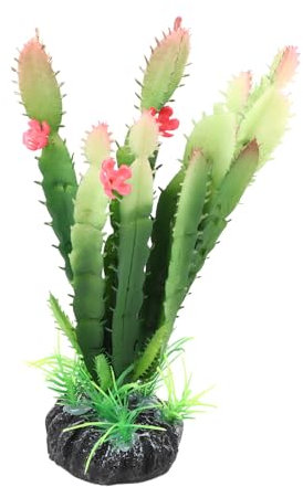 KIMISS Plantes Artificielles pour Terrariums – Cactus Réalistes, Fleurs Colorées, Idéales pour Les Tortues, Lézards, Caméléons et Tortues Aquatiques – Parfaites pour la Décoration des