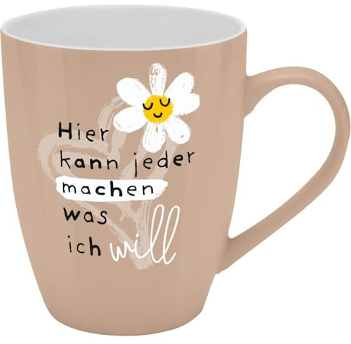 H:) PPY life Becher mit Motiv Machen | Tasse mit Spruch, New Bone China Porzellan, 35 cl, mit Geschenkbaderole | lustiges Geschenk, Geburtstag | 74185