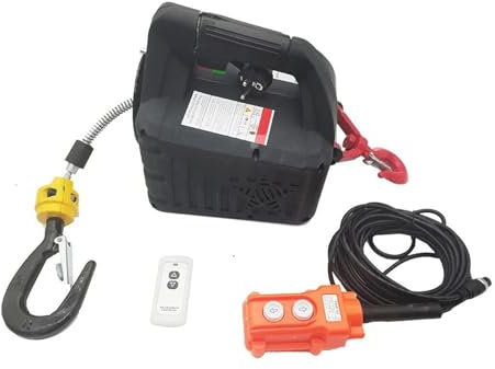 JKELPV Treuil de Levage Palan électrique portatif ménage Portable Grue treuil à Main Tirer Bloc palan à câble métallique 220V 100kg 200kg 300kg 500kg Palan Électrique(200kg 19m,220V)