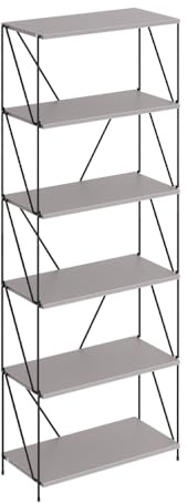 Vicco Bücherregal Ravix, Greige/Schwarz, 60 x 166.5 cm