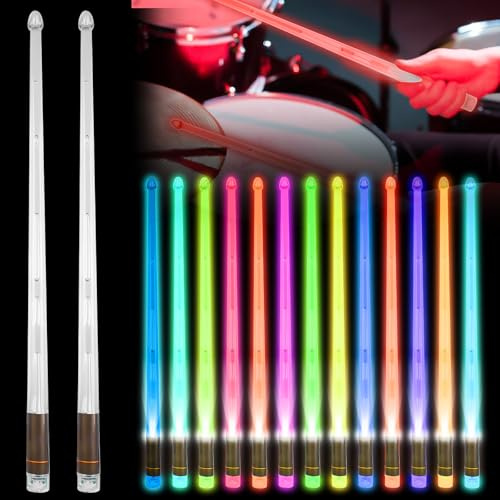 2pcs Baguettes De Batterie À LED 13 Couleurs Baguettes De Batterie Lumineuses Dégradées Baguettes Lumineuses À LED Baguettes Lumineuses Baguette De Batterie Rechargeables Pour Performance Scène, Fête