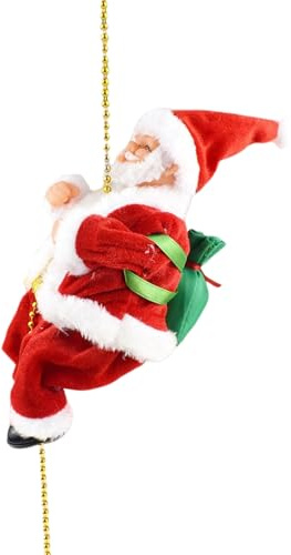 Elektrischer Kletternder Weihnachtsmann Mit Musik | Batteriebetriebene Weihnachtsdekoration - Festliche Wanddekoration | Für Sammler Hausbesitzer Hotel Büro Kaminsims Fensterbank Familientreffen Einga