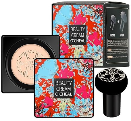 Mushroom Head Air Cushion CC Creme, BB Creme Cushion Foundation, Wasserdichte Makellose Foundation Full Coverage, Volldeckendes Make-up Langlebig