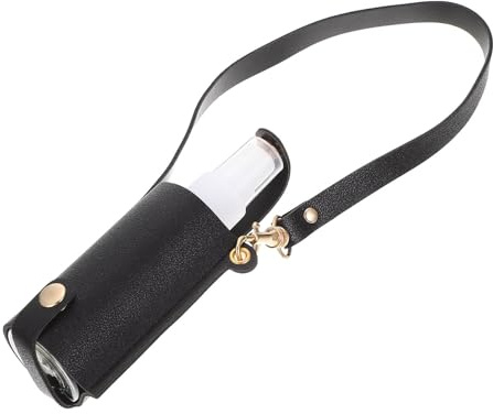 PACKOVE 60ml Refillable Hanging Lotion Bottle with Pu Case for Travel, Empty Spray Bottle Hand Holder with Sturdy Pet Material, Stylish Design Suitable for Carrying in Your Bag