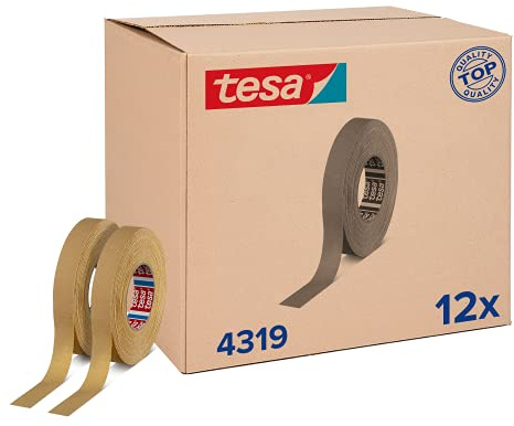 Tesa 4319 High Ekrepptes Paper Tape for Painting and Applications, Gewerbliches Container with 72 Rolls, 04319-00007-00