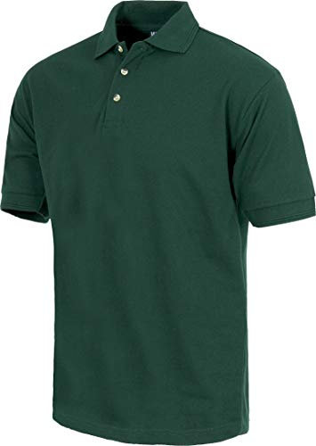 WorkTeam Polo Manga Corta en Tejido piqué, sin Bolsillo, Tejido Fresco y poroso para Adecuada ventilación. Hombre Verde Botella L