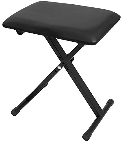 Cascha Panca per tastiera, sgabello per pianoforte, regolabile in altezza, panca, sedia per pianoforte, nero