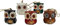GURU SHOP 5er Set Anhänger, Kleine Holzfigur, Tierfigur Eule, Mehrfarbig, Suarholz, 6x5x5 cm, Tierfiguren