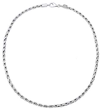 Kuzzoi massive 925 Silber Königskette Herren Halskette, Dicke 4mm, Länge 50 cm, mit Schmuckbox, Herrenkette Silberkette ohne Anhänger - 0110970118_50
