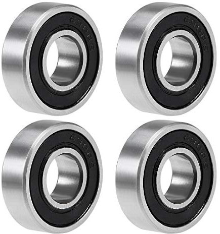 sourcing map 4stk Rillenkugellager 8x19x6mm 698-2RS doppelt abgedichtete Chromlager Flansch Kugellager Roller