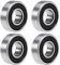 sourcing map 4stk Rillenkugellager 8x19x6mm 698-2RS doppelt abgedichtete Chromlager Flansch Kugellager Roller