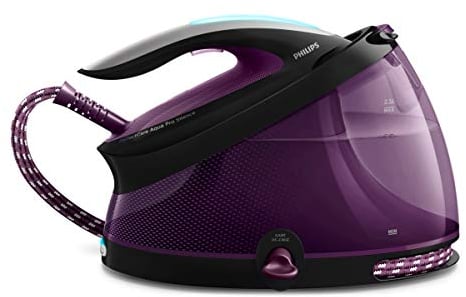 Philips Centro de planchado GC9420/80 - Plancha sin quemaduras ni necesidad de realizar ajustes de la temperatura, 7 bares, golpe de vapor 460 g, autoapagado, ultraligera, suela especial, color morado