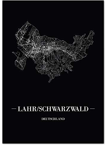 JUNIWORDS Stadtposter - Wähle Deine Stadt - Lahr/Schwarzwald - 30 x 40 cm Poster - Schrift A - Schwarz