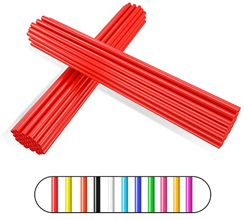Cubiertas para Radios,PSLER 72 Piezas Cubiertas Protectoras Reutilizables para Llantas de Ruedas para Sillas de Ruedas, Motocicletas de Montaña - Rojo Cubiertas Radios