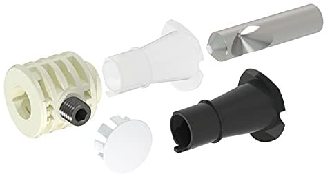 Fischer 9 B, WB 9B, verdeckte Befestigung für WC und Bidet, mit Zugang von unten, 2 Geräte wb9 b mit Schlauch, weiß, 2 schwarze Trichter, 2 Rohre keine Art, 34-47