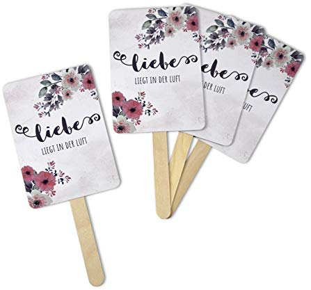 Fächer Bastelset für die Hochzeit (30er Set Handfächer) Vintage Blumen