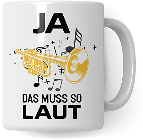 Pagma Druck Trompete Tasse, Musiker Geschenke Trompete, Kaffeetasse für Trompeter und Trompetenspieler, Trompete Geschenkideen Becher Deko Musiker Blechbläser Dekoration Spruch