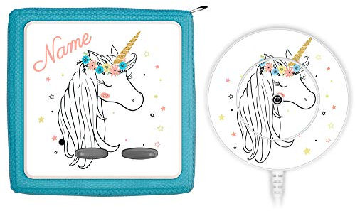 TheSmartGuard® Schutzfolie passend für die Toniebox und Ladestation mit Namen personalisiert | Einhorn mit bunten Sternen