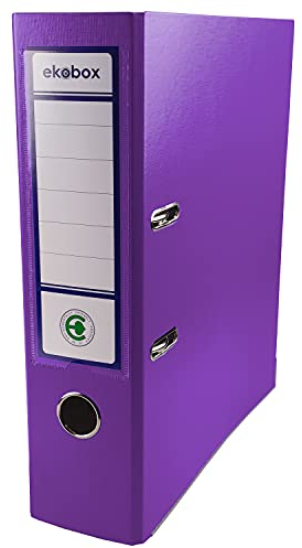 Netuno 1x Aktenordner DIN A4 Lila Ekobox 2-Ring-Mechanik 8cm Kunststoff Büroordner Ringmappe PP farbig breit