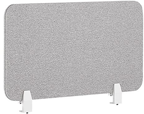 Beliani Schreibtisch Trennwand Akustik Polster hellgrau 72 x 40 cm Schallschutz Wally