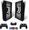MaD Vision® Extra-Haltbares Skin-Set aus Vinyl für PS5 Disc + 5 Paar Aiming Rings | Kratzfestes Aufkleber-Set für Playstation 5 + 2 Controllers – für Juventus Design