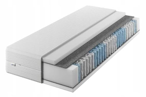IZER Matratze 90x200 24 cm Taschenfederkern Härtegrad H3 7 zonen Bett Matratzen Rollmatratze Komfortschaum