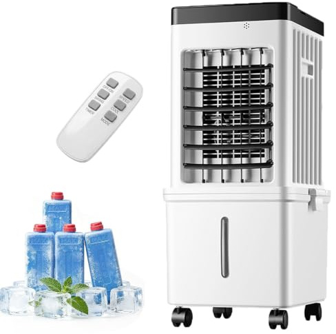 Air Coolers for Home，Portable Air Cooler，Portable Evaporative Air Cooler | Display, Remote Control, 24-Hour Timer, 3 Fan Speeds, Energy Saving Class A