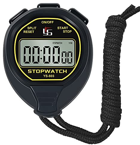 FCXJTU Digitale wasserdichte Stoppuhr, Keine Glocken, Keine Pfeifen, einfache Grundbedienung, geräuschlos, klares Display, EIN/Aus, großes Display für Schwimmtraining, Kindertrainer (Schwarz)