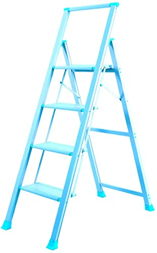 Pink Blue Warehouse Leitern, Home 3/4 Step Leiter Aluminiumlegierung rutschfeste Klappstufen Store Supermarktleitern