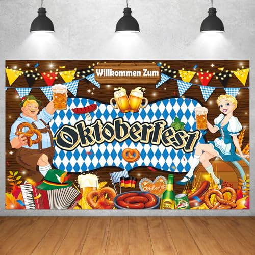 TOPJOWGA Banner de Pared Oktoberfest Bandera, Oktoberfest Banner, Oktoberfest Party Decorations Set, Decoración de Fiesta de Oktoberfest, Oktoberfest Banderas de Pared de Oktoberfest de Puerta