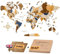 WOW WOOD® Premium Wanddeko 3D Weltkarte Holz in Englisch mit Pins | Werkzeuglose Wandmontage | Eine Geschenkidee für jede Gelegenheit | Wanddeko Holz für Wohn- und Büro Deko | Mehrfarbig, L (160x85cm)