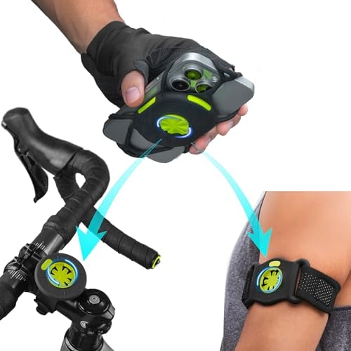 Bone Run and Bike Tie Connect Kit 2 Magnetic, 360° drehbare Schnellspanner 2 in 1 Handy Halterungen für Jogging Radfahren, Universal Sport Armband Bike Computer Halterung für Smartphone 4.7-7.2 Zoll