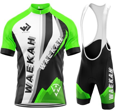 Herren Radtrikot Kurzen äRmeln mit 3 Taschen und Trägerhose Sommer Atmungsaktives Radsport-Set Gel-Pad Fahrrad Trikot Hose Set Fahrrad Rennrad Atmungsaktives MTB Radtrikot (Type-5,2XL)