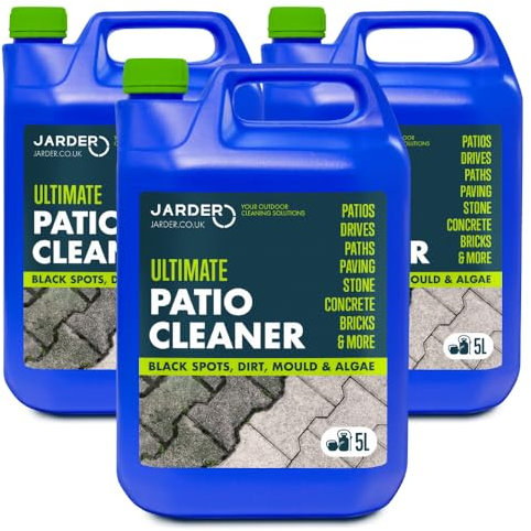 Jarder Ultimate Patio Cleaner for Stone, Sandstone, Paths, Steps, Block Paving, Concrete Flags and More 3 x 5L - Cleans Dirt, Black Spots and Grime - Restores Colour