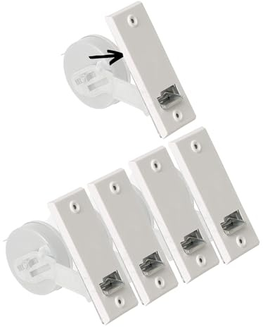 Rollwin 5X Blende für Rolladen Gurtwickler Unterputz 105mm Lochabstand - aus Deutschland - mit Gurtwickler Abdeckung Weiß - ohne Gurt - für 23mm Rolladengurt geeignet - Rollo Wickler mit Abdeckblende