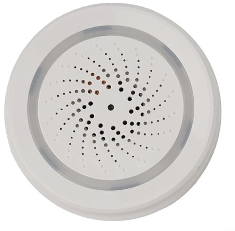 Alarma de Sirena WiFi, Sirena Inteligente para Tuya con Sensor de Temperatura y Humedad, Volumen Ajustable de 3 Niveles, función de Control Remoto