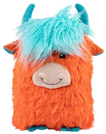 KONG Comfort Jumbo Hochlandkuh – verschiedene Farben, 3 Quietscher und Knistermaterial – Indoor-Hundespielzeug