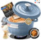 Ottia Gusseisen Topf brot backen [inkl. Gärkorb] - Emaille Topf 26cm - Ideale Brotbackform, Brotbacktopf, Schmortopf mit Deckel & Aromanoppen, Bratentopf - auch für Induktion | Händler aus Hamburg