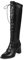 smlekwc Mujer Cordones Botas Largas con Cremallera Lateral Punta Puntiaguda Botas De Caballero De Cuero Tacón De Bloque Botas Altas hasta La Rodilla,Negro,46.5 EU