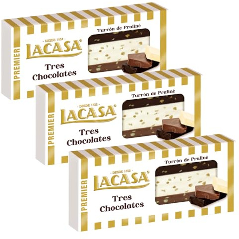 Lacasa 3x Turrón de Tres Chocolates 250 G