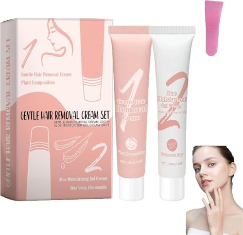 Rietoiu Haarentfernungscreme, 5 Minuten Haarentfernung, für Gesicht, Körper, alle Hauttypen, unisex, 20g x 2, 3 Jahre haltbar, 1-3 Sets