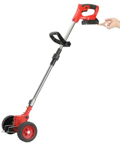 Coupe-Herbe sans Fil à Batterie Rechargeable 24 V 2000 mAh, Tige télescopique réglable avec poignée en Forme de D, mangeur de pelouse léger et Coupe-Bordure pour Les travaux de Jardin Rouge