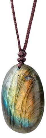 Collier de labradorite - Pendentif naturel en pierre brute, collier de pendentif en élégant | Bijoux d'énergie de, collier de labradorite unique, pendentif de spirituel pour