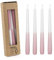 Spitzkerzen Two Tone/Dip Dye, 4 Stück, H25xØ2,3cm, 8 Stunden, Made in Germany, RAL-zertifiziert (Weiß & Rosa/Pink)