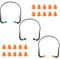 3Pcs Wiederverwendbare Ohrstöpsel,mit 10pcs Silikon Gehörschutz Ohrstöpsels mit Büge, Comfort Ear Plugs,Ohrstöpsel mit Büge,Ideal für Schlaf, Arbeit,Baustellen (Orange Schwarz Blau）