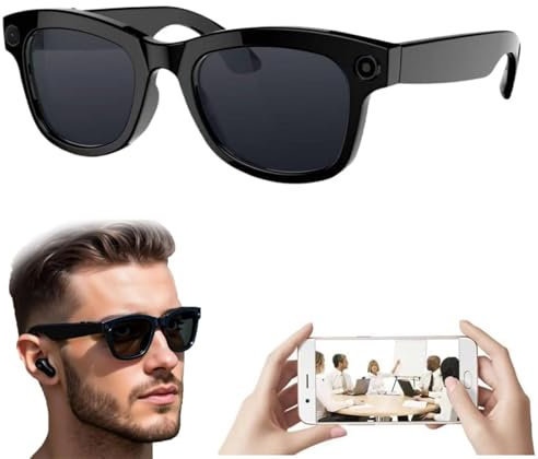 Occhiali Intelligenti Con Fotocamera Ai Da 500W, Chat Integrata, Traduzione Gpt, Controllo Vocale, Wi-Fi 4.0, Bluetooth 5.3, Riprese HD, Occhiali Da Sole Intelligenti, Per Viaggi,AllBlack