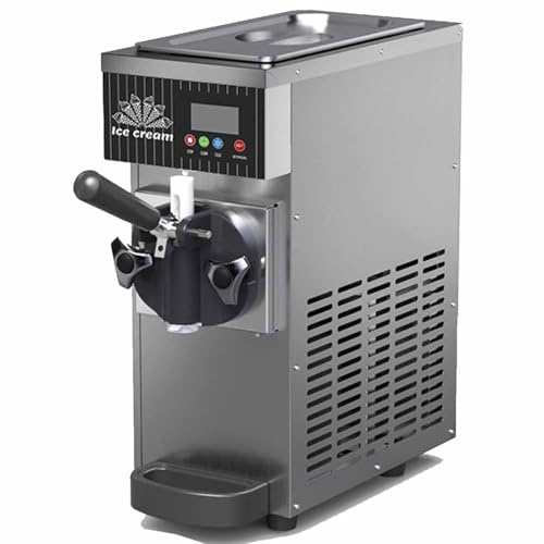 Qiang Máquina de Helados Profesional Heladera Soft Serve con Compresor Autorefrigerante,450W,/750W 4-8KG/H,Máquina para Hacer Helados Comercial,1 Sabores Grey-BQL68